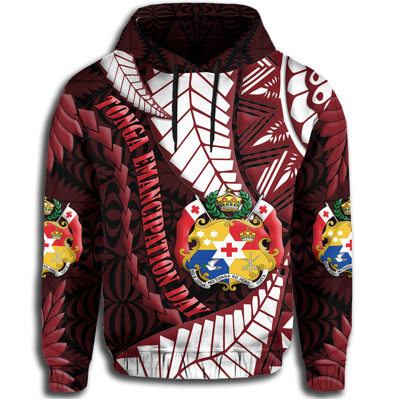 Tonga Emancipation Day Hoodie Kupesi Pattern No.2 Black - Wonder Print Shop