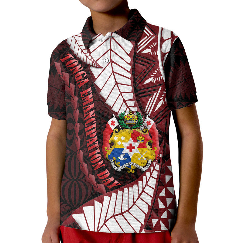 Tonga Polo Shirt Emancipation Day Kupesi Pattern No.2 Black - Wonder Print Shop