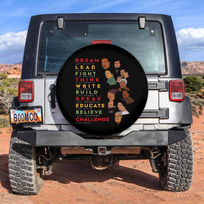 African Tire Covers - Black History Month Spare Tire Cover Leaders Pride NO.2 LT8 - Wonder Print Shop