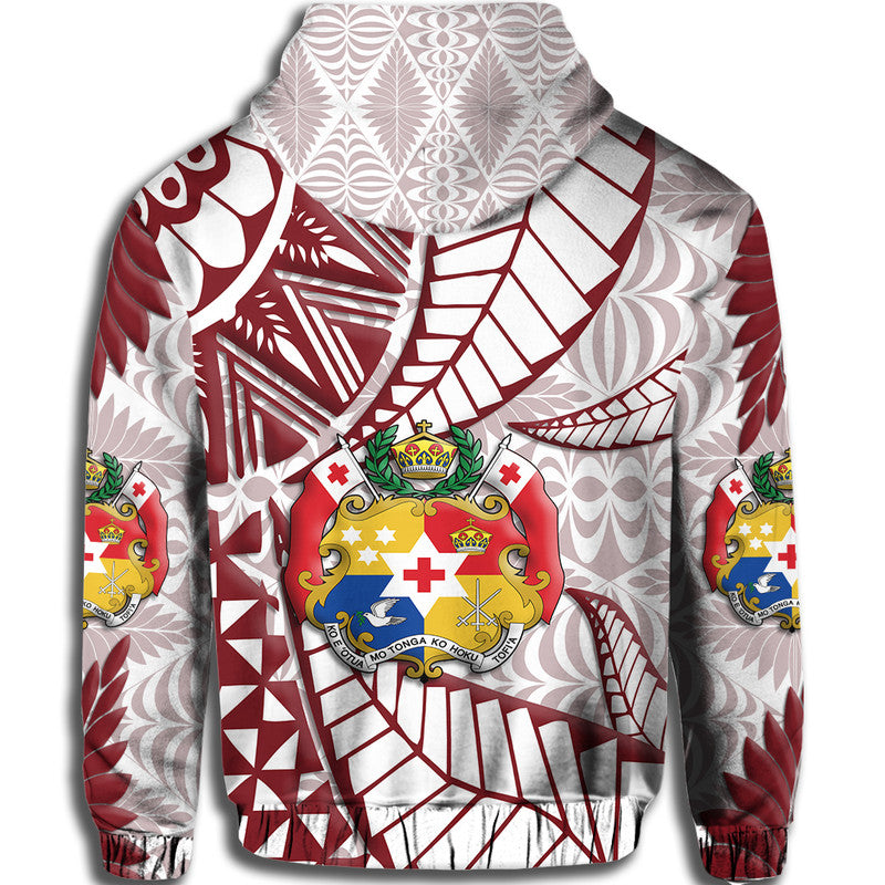Tonga Emancipation Day Hoodie Kupesi Pattern No.2 White - Wonder Print Shop