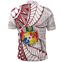 Tonga Polo Shirt Emancipation Day Kupesi Pattern No.2 White - Wonder Print Shop