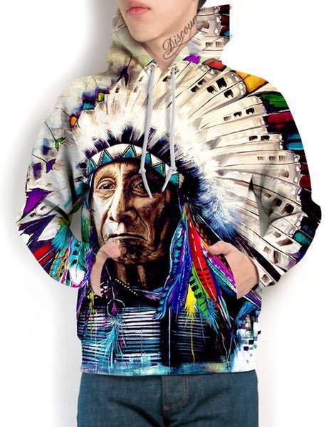 Chief Printed Pullover Hoodies Native American Clothing For Sale LT10 - Wonder Print Shop