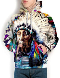 Chief Printed Pullover Hoodies Native American Clothing For Sale LT10 - Wonder Print Shop