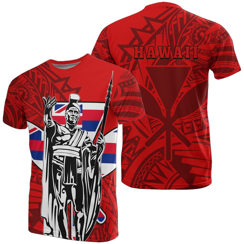 King Kanaka Flag Polynesian Red Hawaii Kamehameha T Shirt - Wonder Print Shop