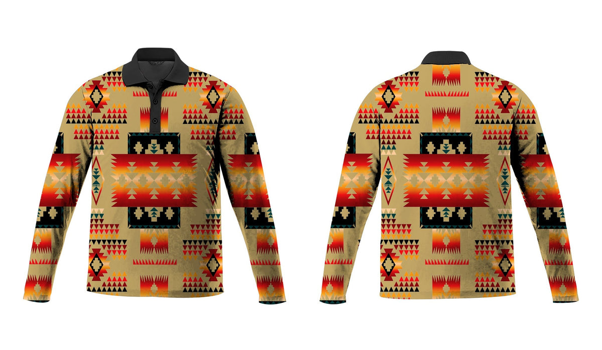 light-brown-tribe-pattern-native-american-polo-long-sleeve