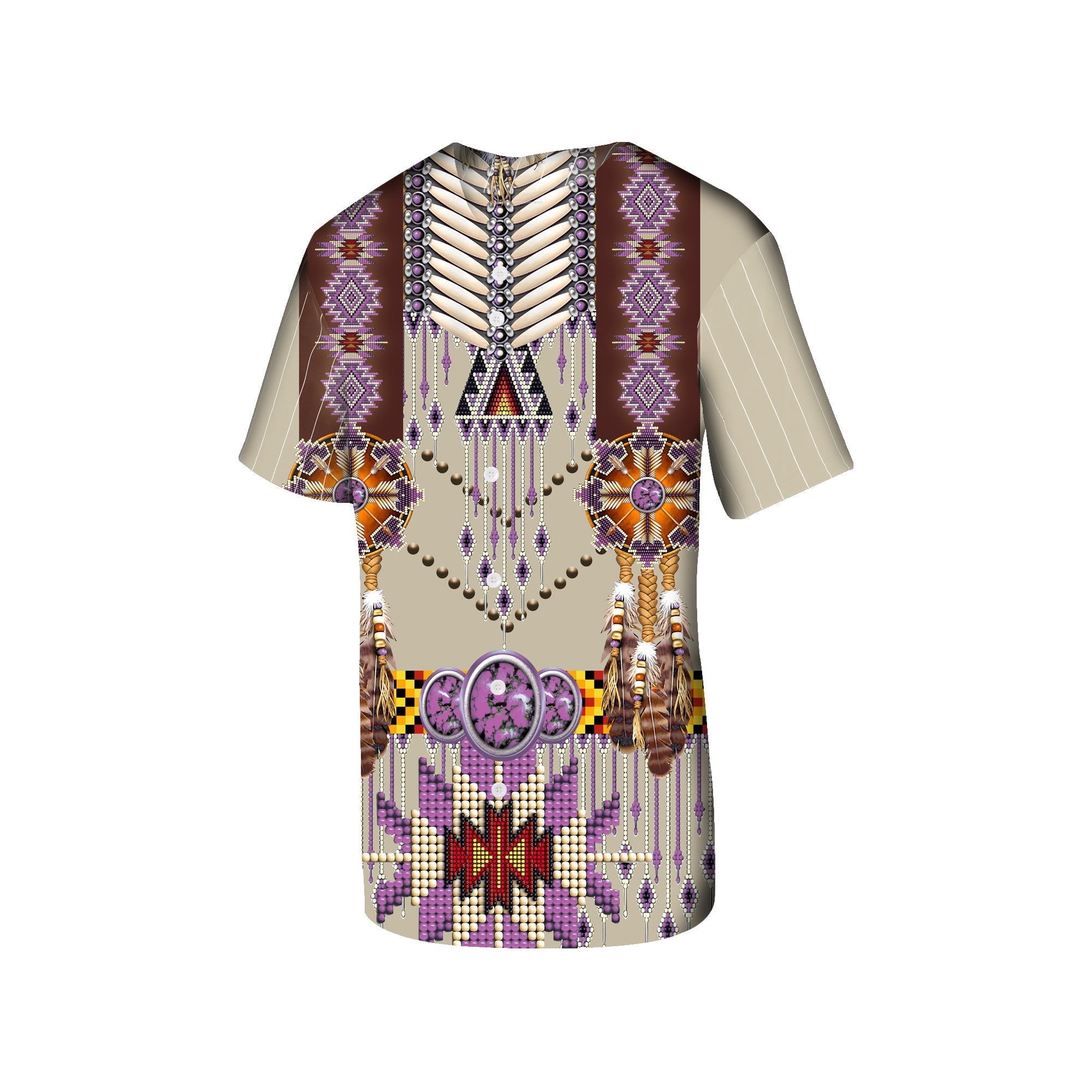 Native American Purple Pattern Breastplate Baseball Jersey LT10 - Wonder Print Shop