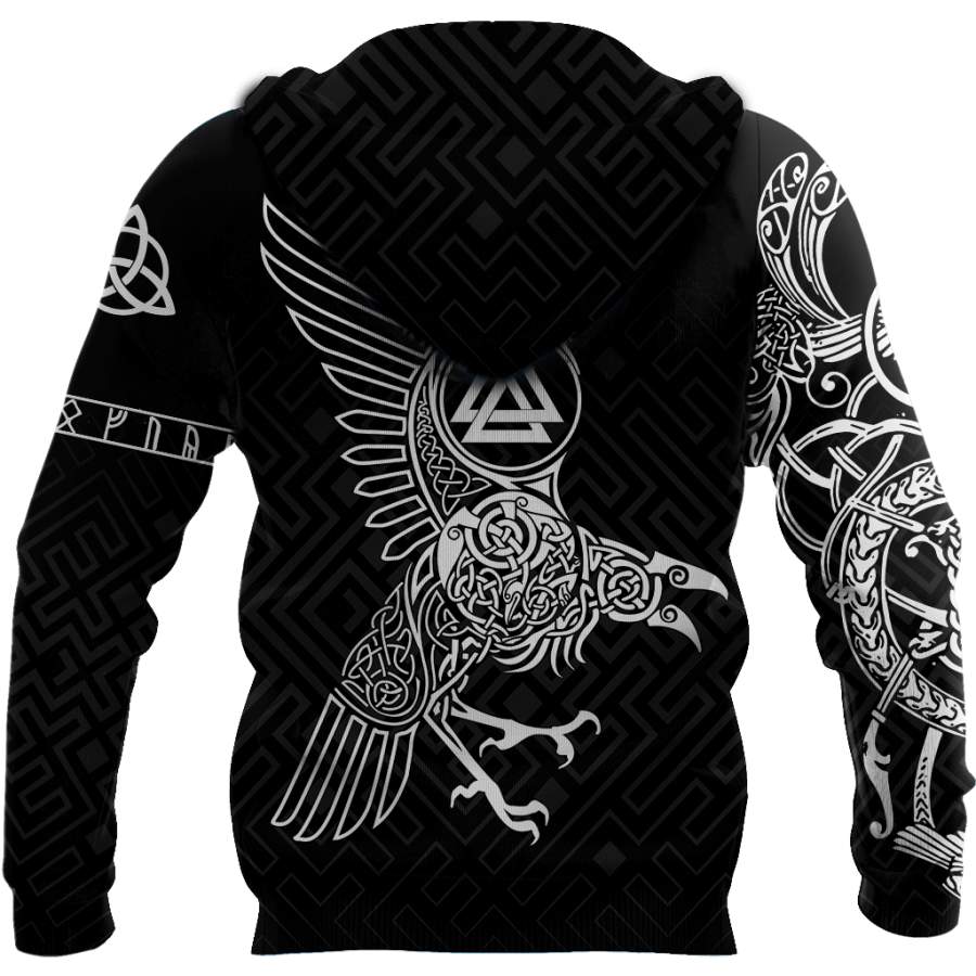 Viking Clothing The Raven Of Odin Tattoo Special Hoodie RLT12 - Wonder Print Shop
