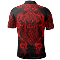 Viking Fenrir and Tyr Tattoo Polo Shirt Red Version RLT12 - Wonder Print Shop