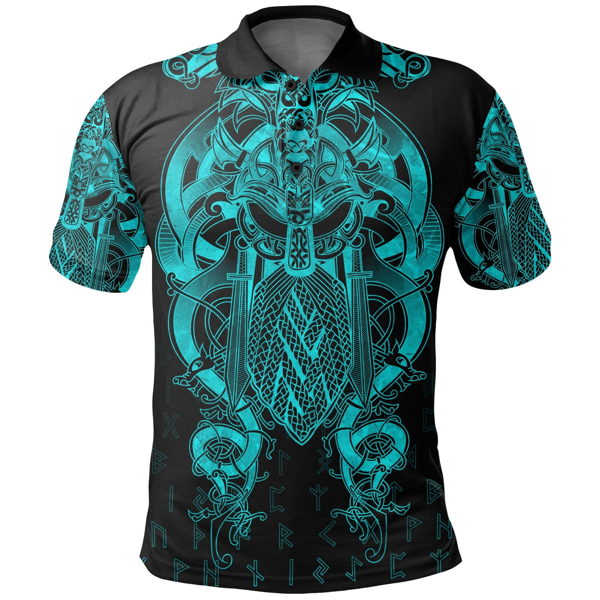 Viking Fenrir and Tyr Tattoo Polo Shirt Blue Version RLT12 - Wonder Print Shop