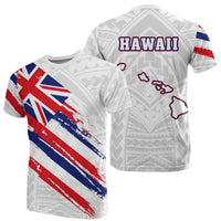 Hawaii Flag Polynesian T Shirt White - Wonder Print Shop