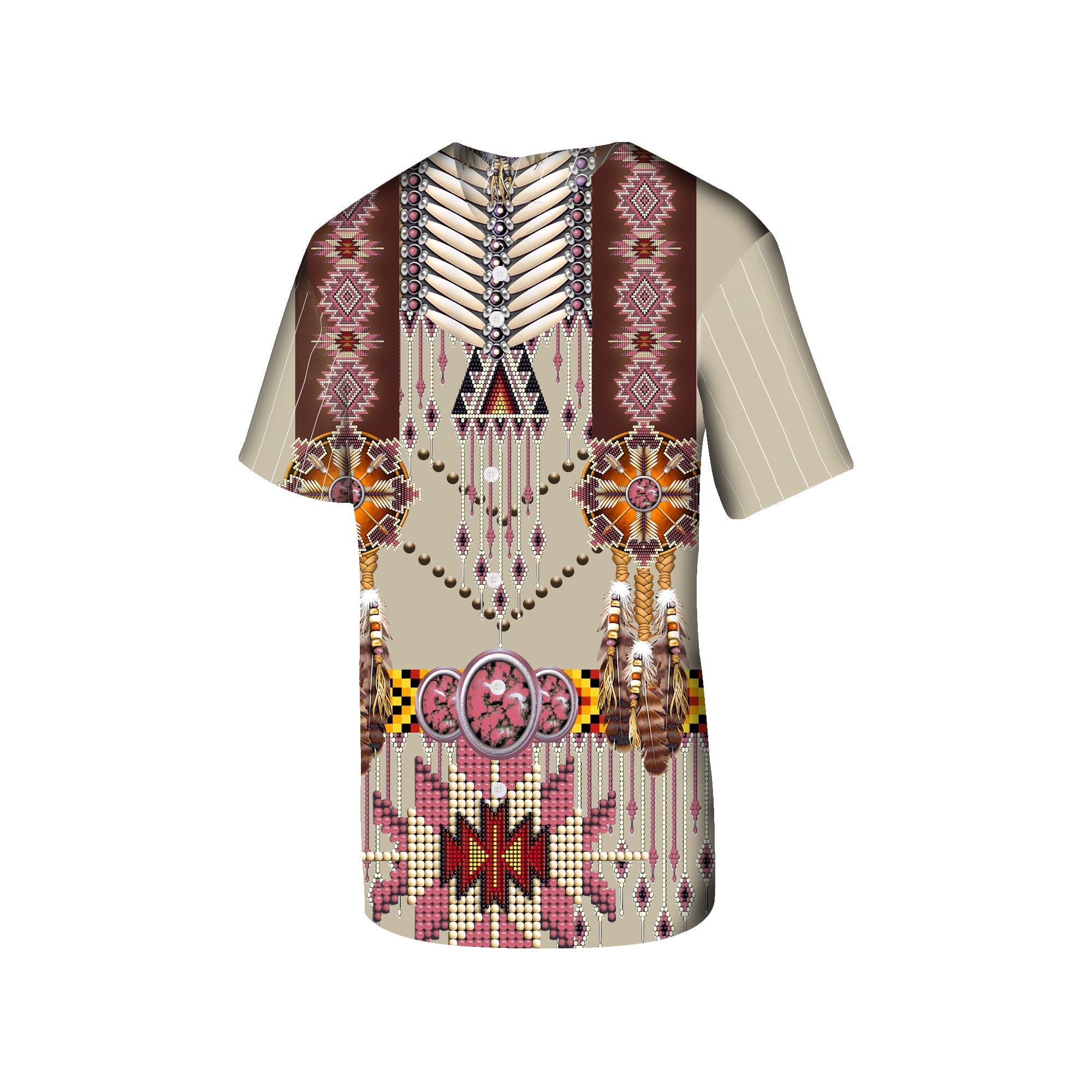 Native American Pink Pattern Breastplate Baseball Jersey LT10 - Wonder Print Shop
