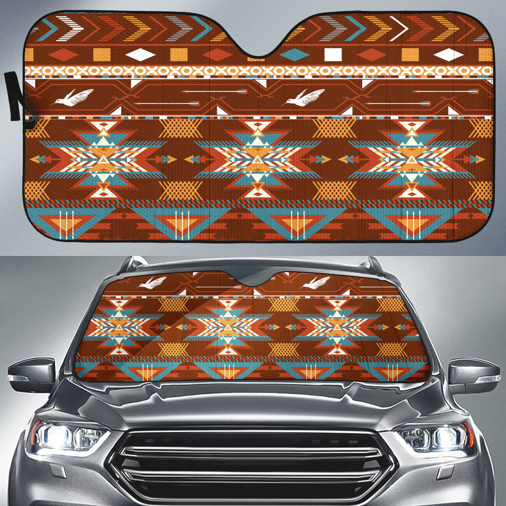 native-american-pattern-with-birds-auto-sun-shades