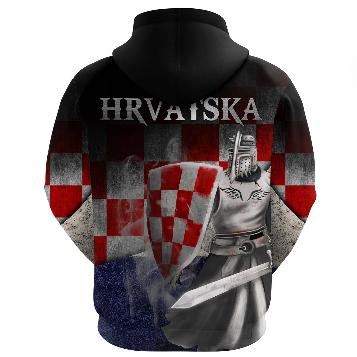 Croatia Warrior Zip Hoodie - Wonder Print Shop