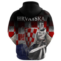 Croatia Warrior Zip Hoodie - Wonder Print Shop