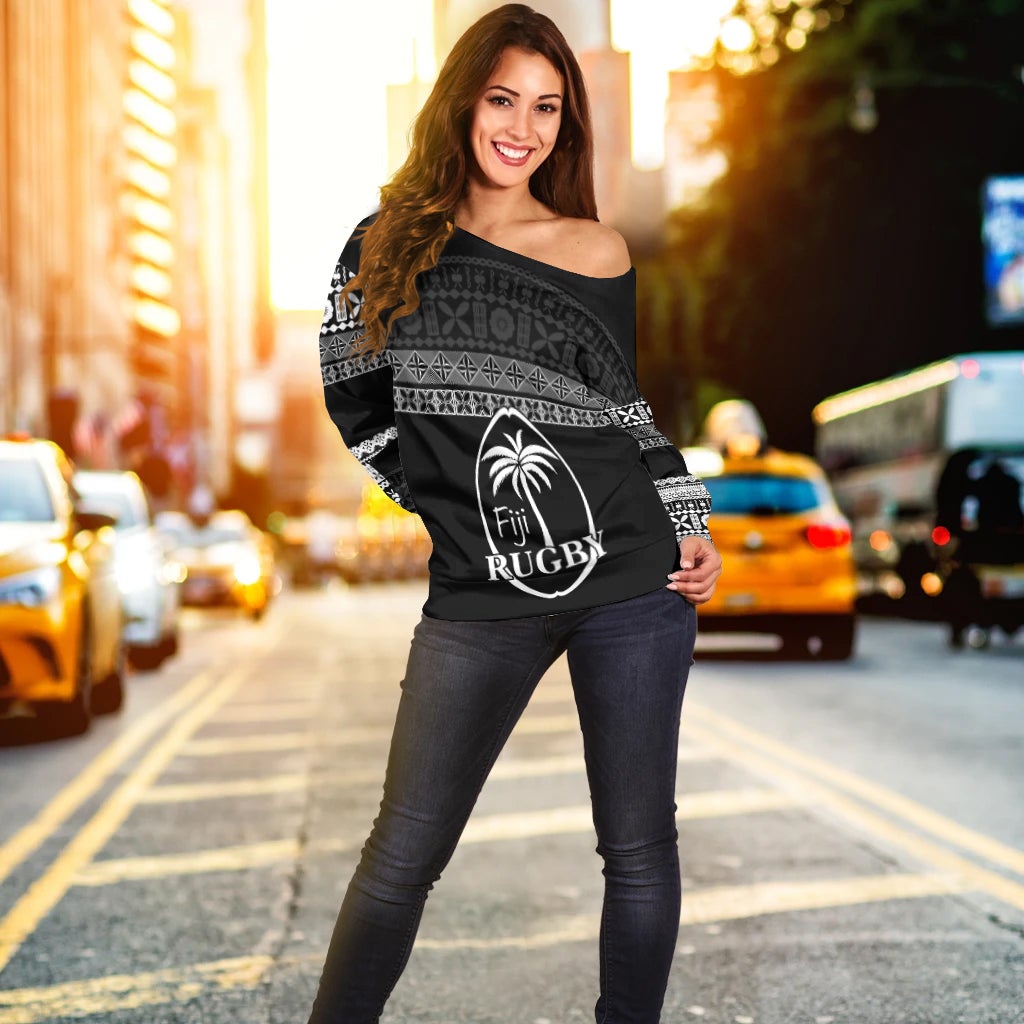 Fiji Rugby Off Shoulder Sweater Lifestyle 2022 Flying Fijians LT13 - Wonder Print Shop