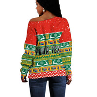 (Custom Personalised) South Africa Christmas Off Shoulder Sweater African Springbok LT13 - Wonder Print Shop