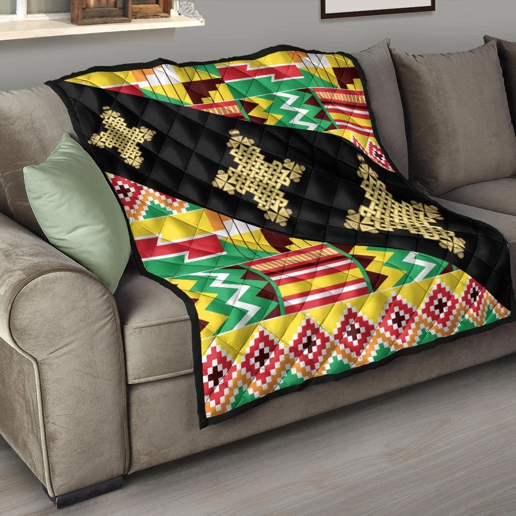 Ethiopia Kente Premium Quilt Cross LT13 - Wonder Print Shop