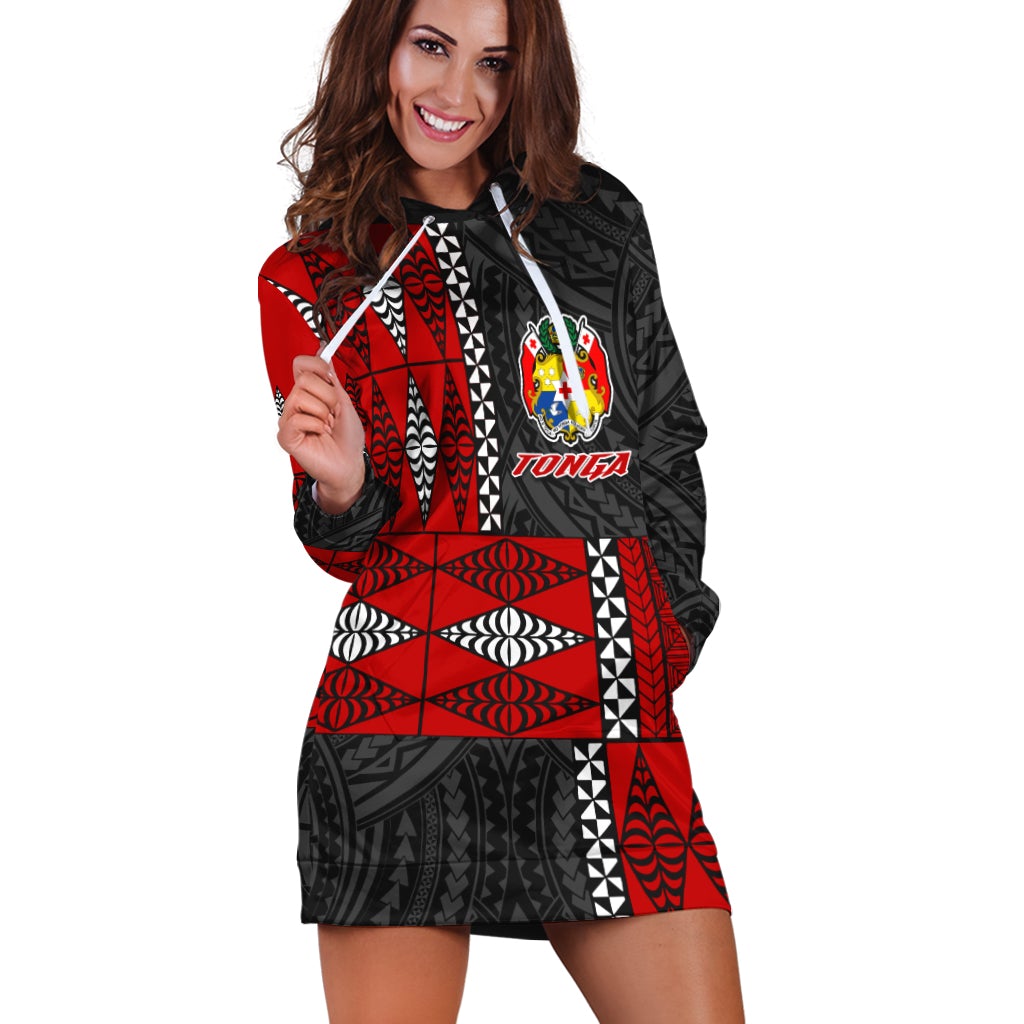 Tonga Hoodie Dress Tongan Pattern Mix Polynesian LT13 - Wonder Print Shop