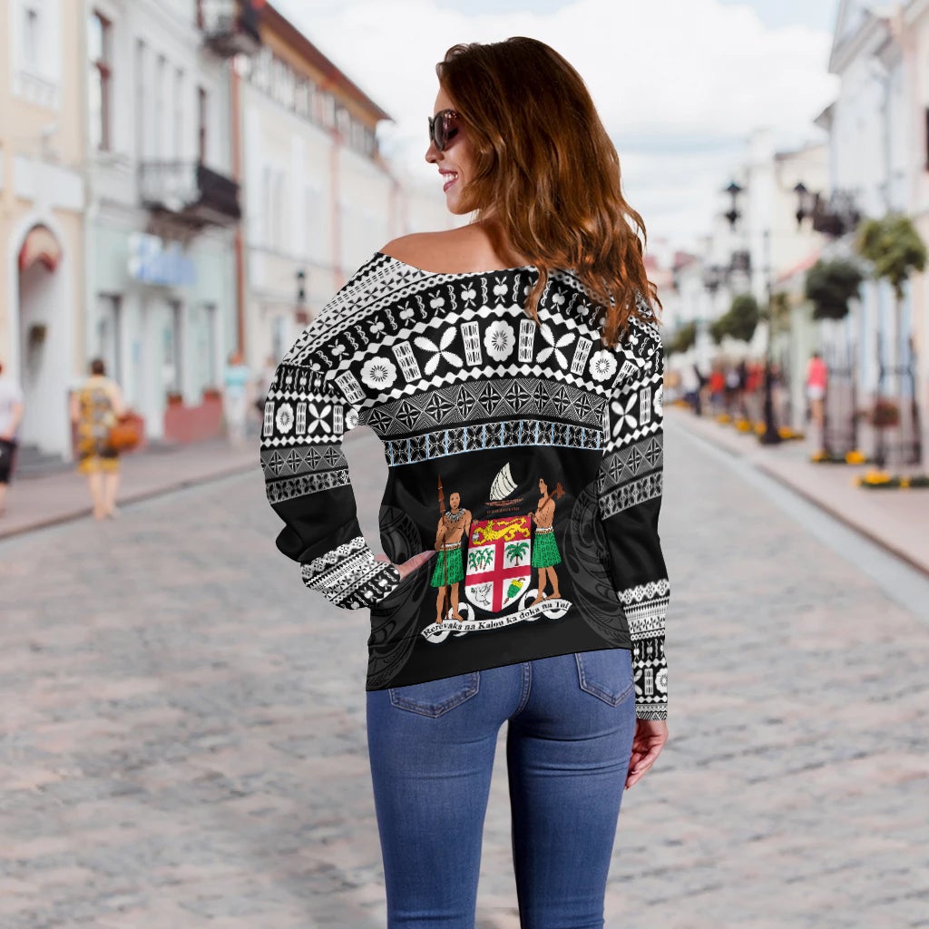 Fiji Rugby Off Shoulder Sweater Lifestyle 2022 Flying Fijians LT13 - Wonder Print Shop