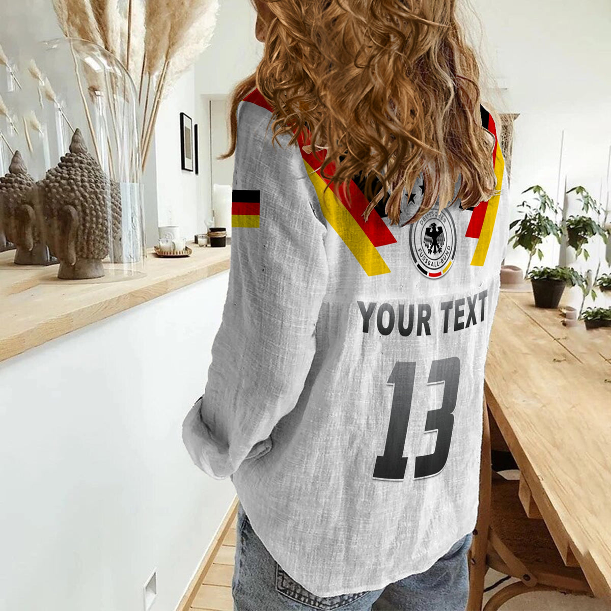 (Custom Text and Number) Germany Football Women Casual Shirt Deutschland 2022 Style LT13 - Wonder Print Shop
