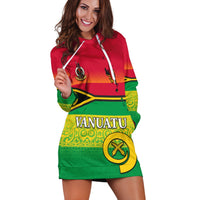 (Custom Personalised) Vanuatu Color Hoodie Dress Six Provinces and Map LT13 - Wonder Print Shop