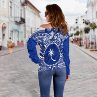 (Custom Personalised) Chuuk Micronesia Off Shoulder Sweater Simple Pattern LT13 - Wonder Print Shop