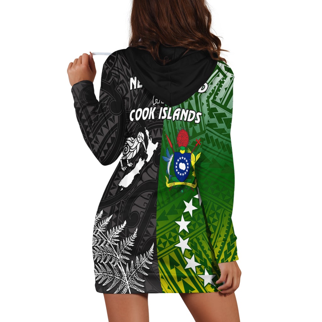 Cook Islands Pattern and New Zealand Kiwi Hoodie Dress LT13 - Wonder Print Shop