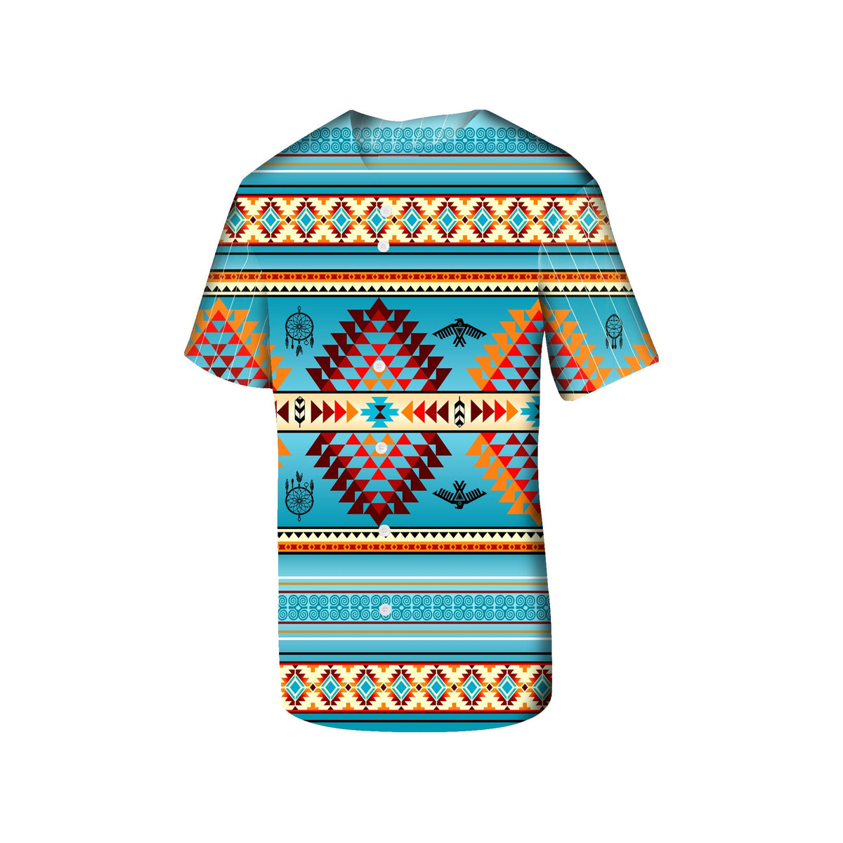 Blue Thunderbird Native American Baseball Jersey LT10 - Wonder Print Shop