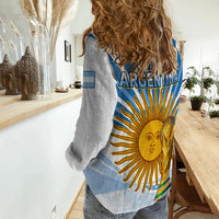 Argentina Football Women Casual Shirt The Sun WC2022 Soccer Vamos La Albiceleste LT13 - Wonder Print Shop