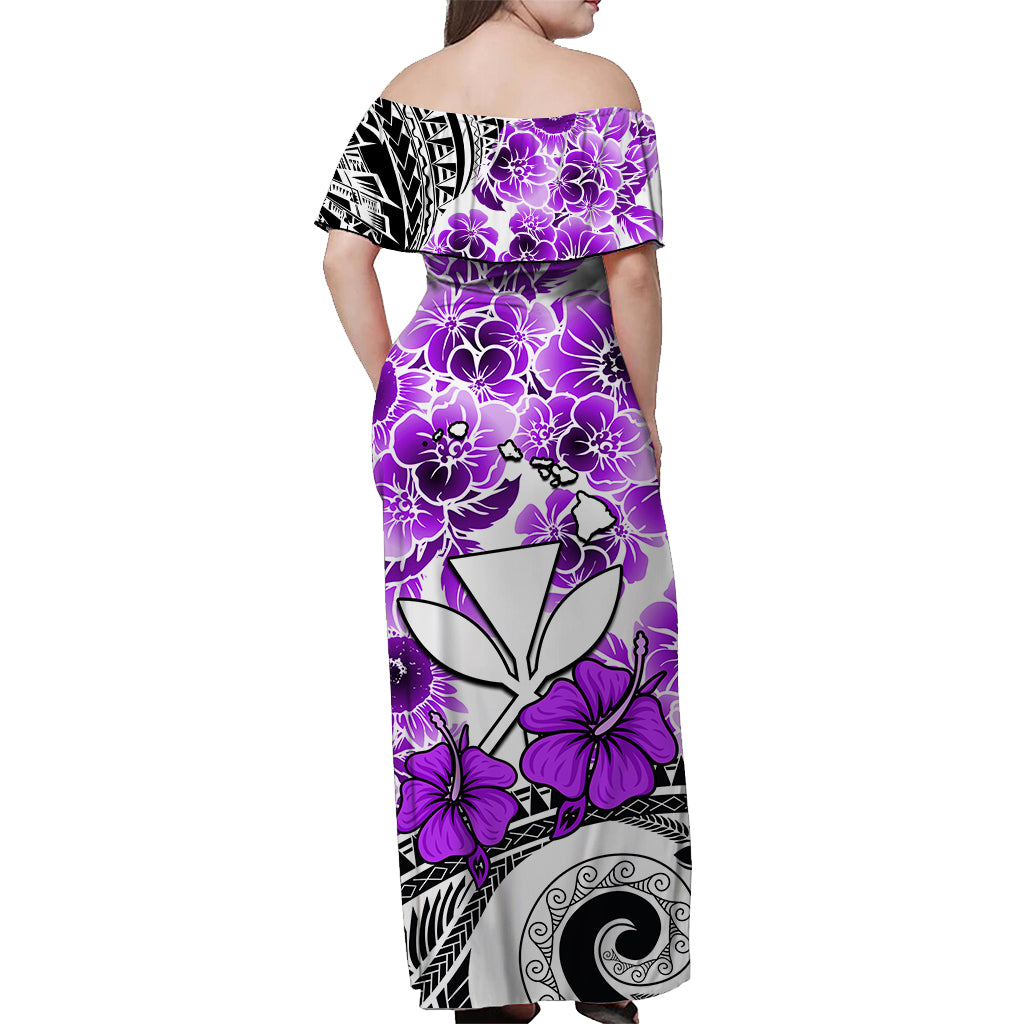 Hawaii Matching Hawaiian Shirt And Dress Polynesian and Purple Hibiscus LT13 - Wonder Print Shop