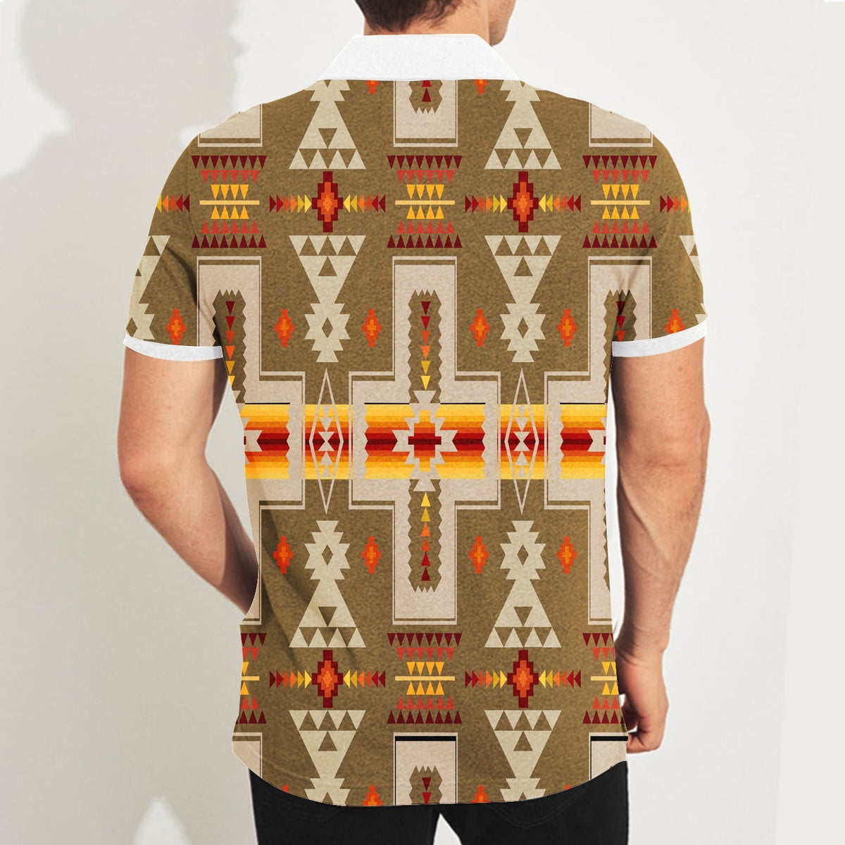 Light Brown Tribe Design Native American Polo T Shirt 3D LT10 - Wonder Print Shop