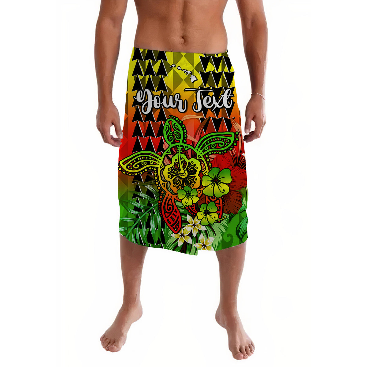 Custom Personalised Hawaii Flowers Lavalava Reggae Tribal Pattern Hawaiian LT13 - Wonder Print Shop