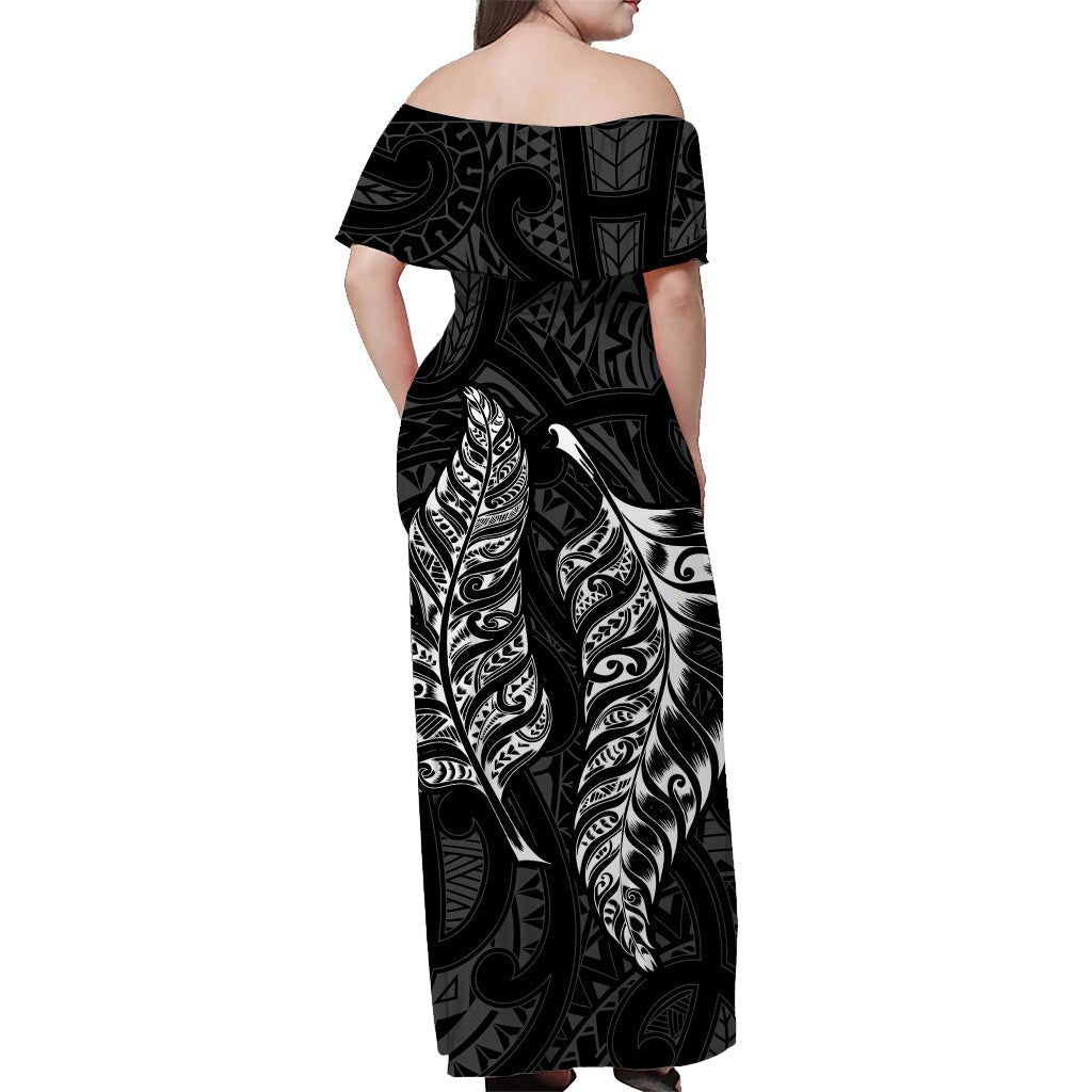 new-zealand-maori-off-shoulder-long-dress-aotearoa-mix-silver-fern-ver02
