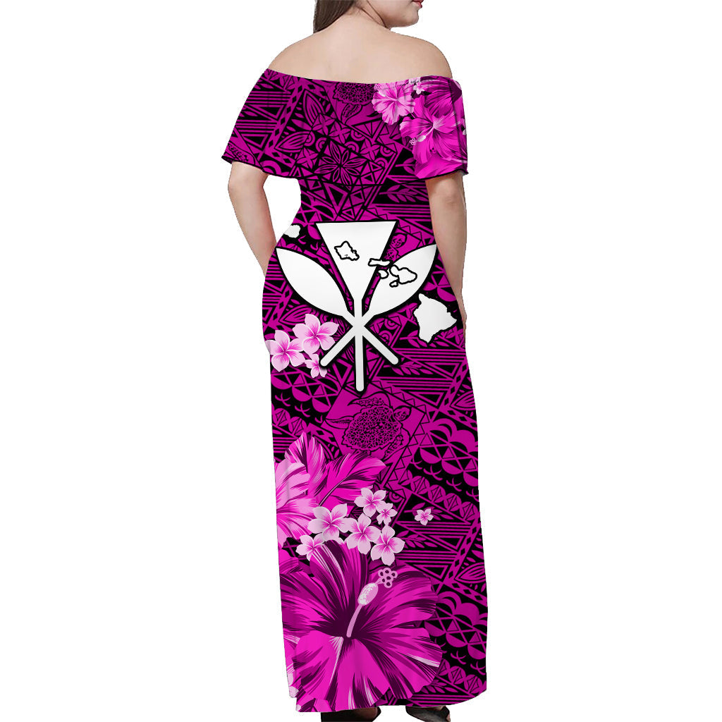 custom-personalised-hawaii-off-shoulder-long-dress-map-and-turtle-pink-flowers