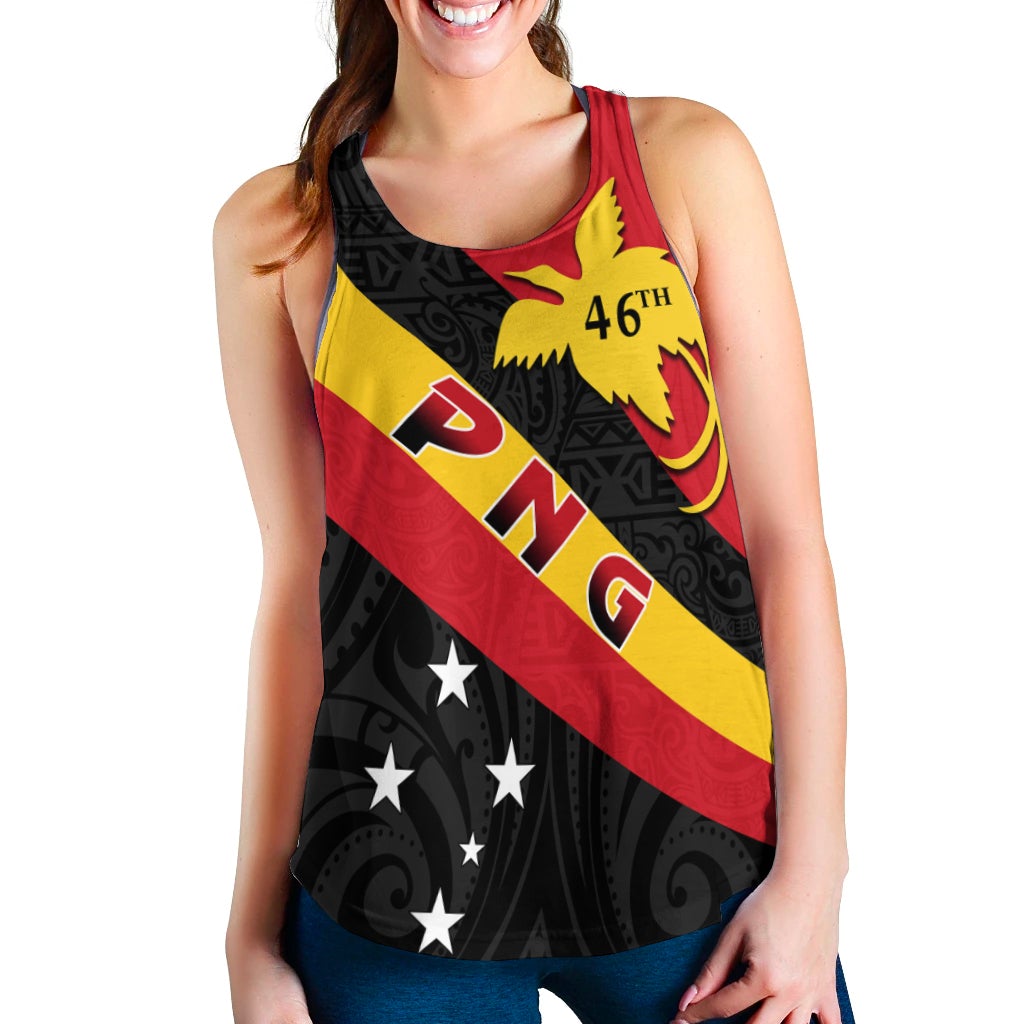 Papua New Guinea Women Racerback Tank Happy Independence Day LT13 - Wonder Print Shop