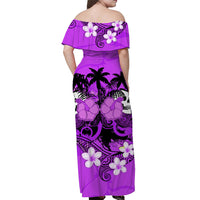 hawaii-skull-off-shoulder-long-dress-mysterious-polynesia-and-purple-flowers