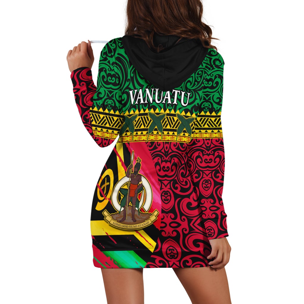 Vanuatu Dreamy Hoodie Dress Flag and Pattern LT13 - Wonder Print Shop