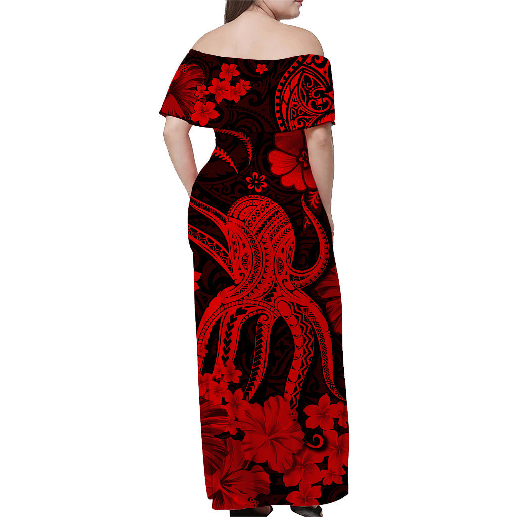 hawaii-off-shoulder-long-dress-polynesia-red-octopus