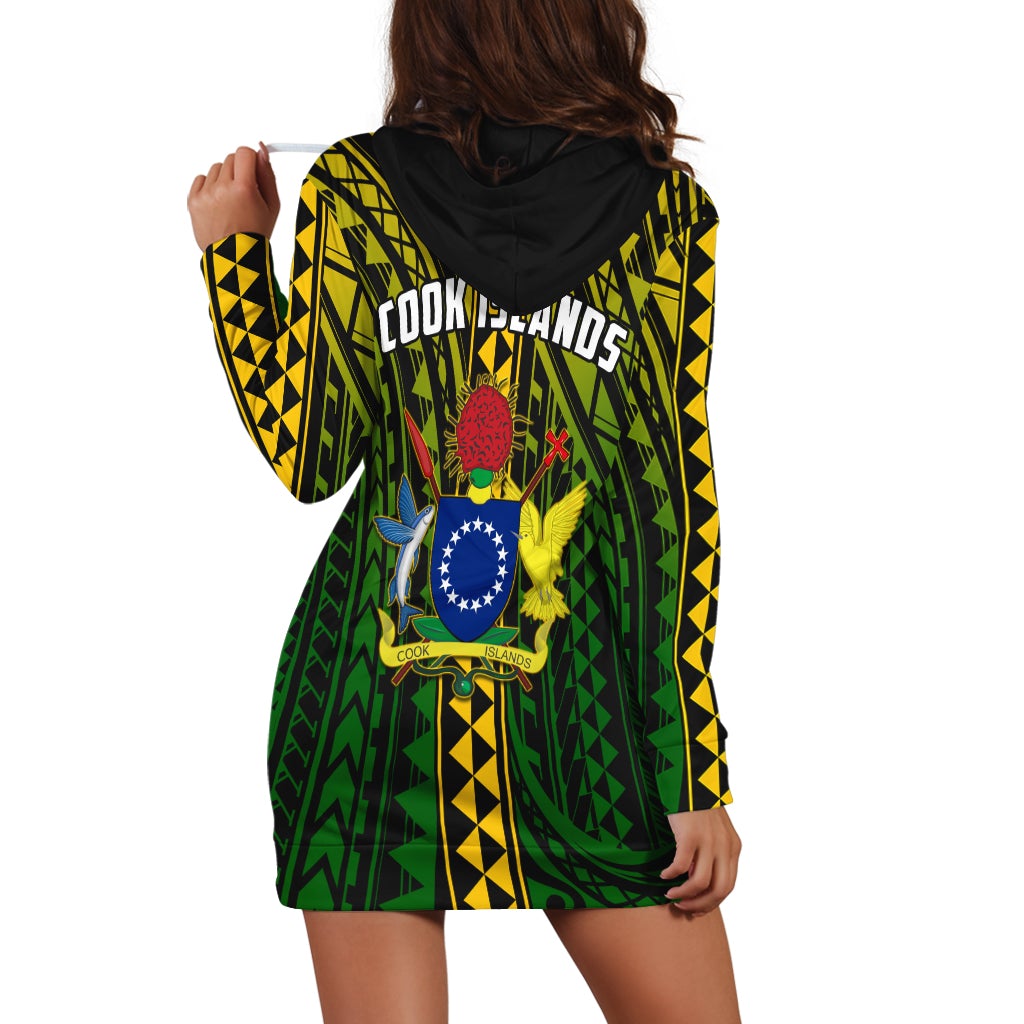 Cook Islands Hoodie Dress Polynesian Pattern Stars LT13 - Wonder Print Shop