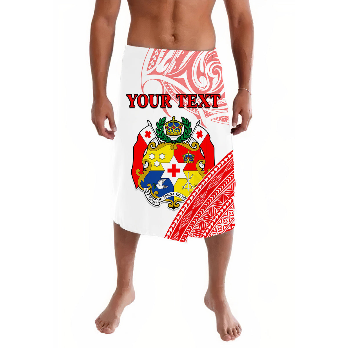 Custom Personalised Tonga Lavalava Tongan Pattern Blithesome Version Red LT13 - Wonder Print Shop