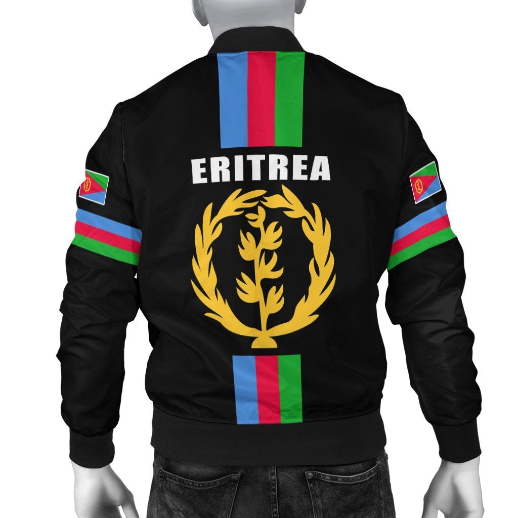 Eritrea Bomber Jacket Striped Black LT13 - Wonder Print Shop
