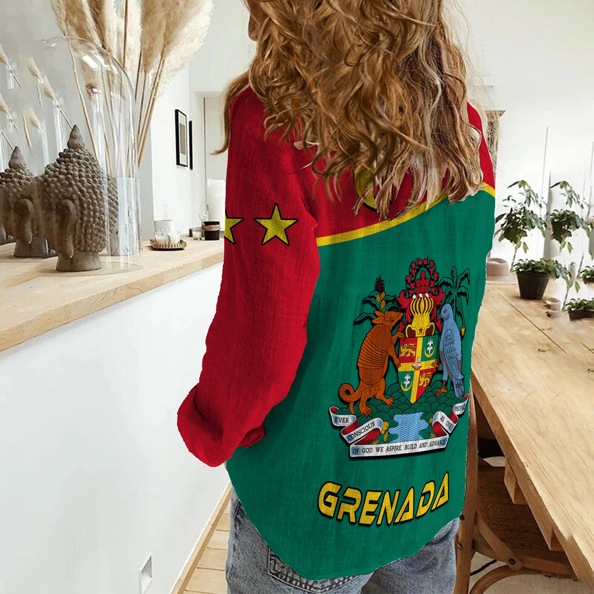(Custom Personalised) Grenada Women Casual Shirt Coat of Arms and Map Impressive LT13 - Wonder Print Shop
