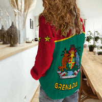 (Custom Personalised) Grenada Women Casual Shirt Coat of Arms and Map Impressive LT13 - Wonder Print Shop