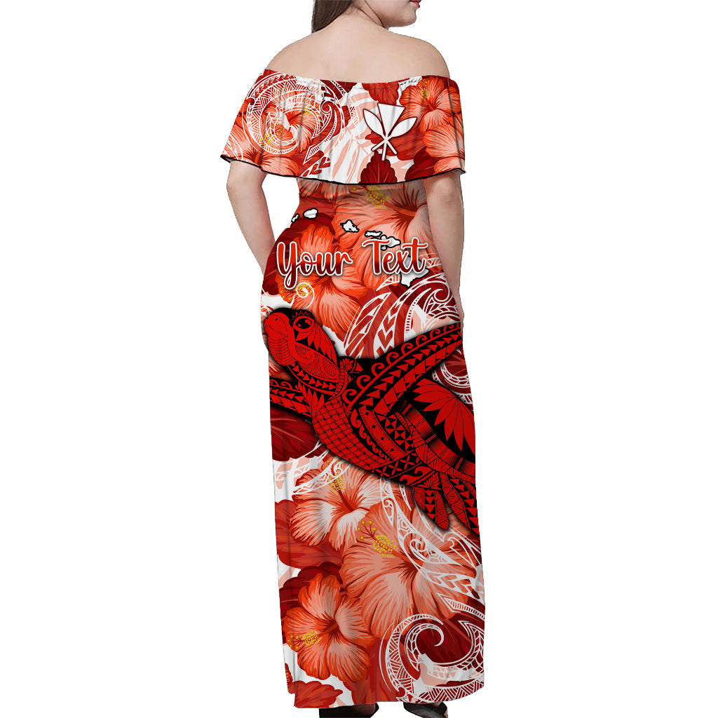Personalised Hawaii Matching Hawaiian Shirt And Dress Red Polynesian Turtle and Hibiscus LT13 - Wonder Print Shop