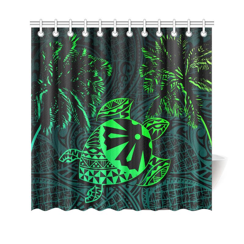 fiji-islands-tapa-turtle-shower-curtain-green