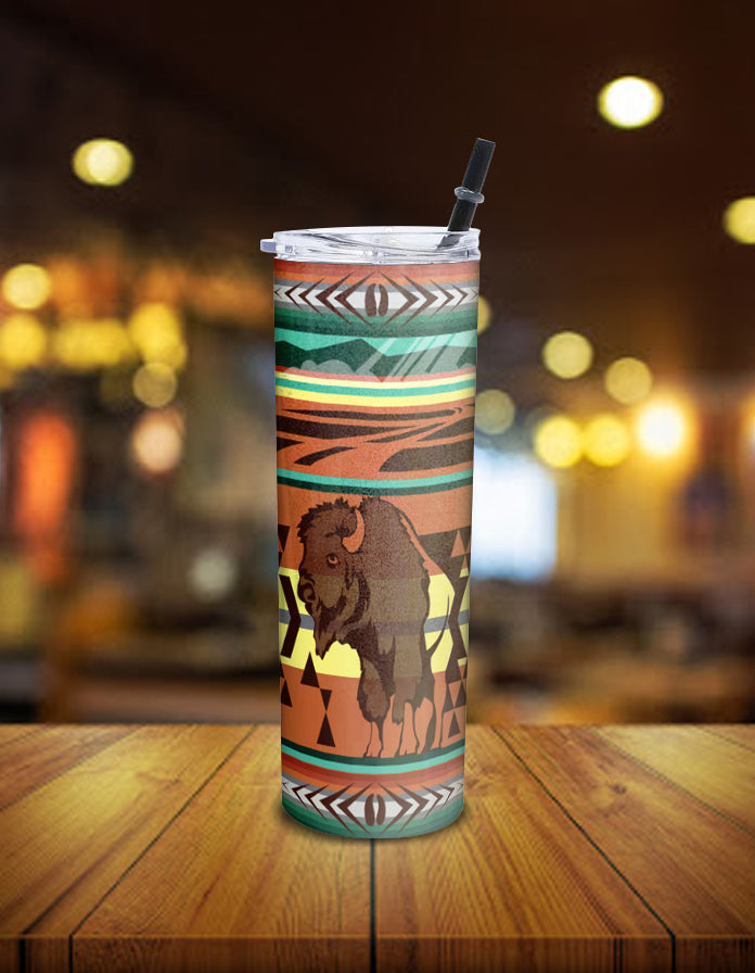 Bison Native American Skinny Tumbler LT10 - Wonder Print Shop