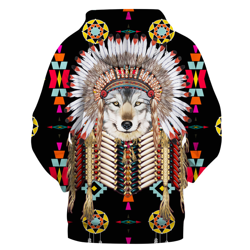 Native American Wolf Breastplate 3D Hoodie LT10 - Wonder Print Shop