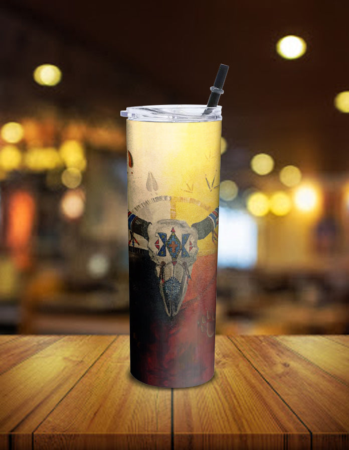Bison Medicine Wheels Native American Skinny Tumbler LT10 - Wonder Print Shop