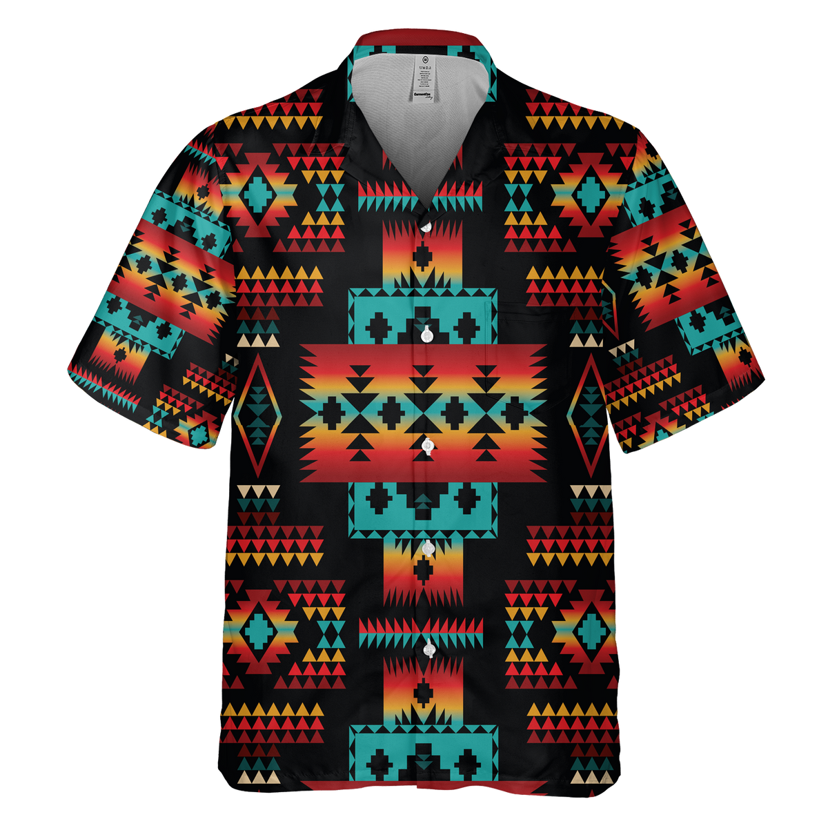 Black Native Tribes Pattern Native American Hawaiian Shirt 3D Style Black LT10 - Wonder Print Shop
