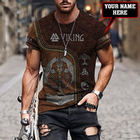 Custom Viking Clothing Viking Symbols T Shirt Leather Style RLT12 - Wonder Print Shop